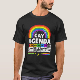 Rainbow Gay Agenda Pride Love LGBT Feminist Agenda T-Shirt