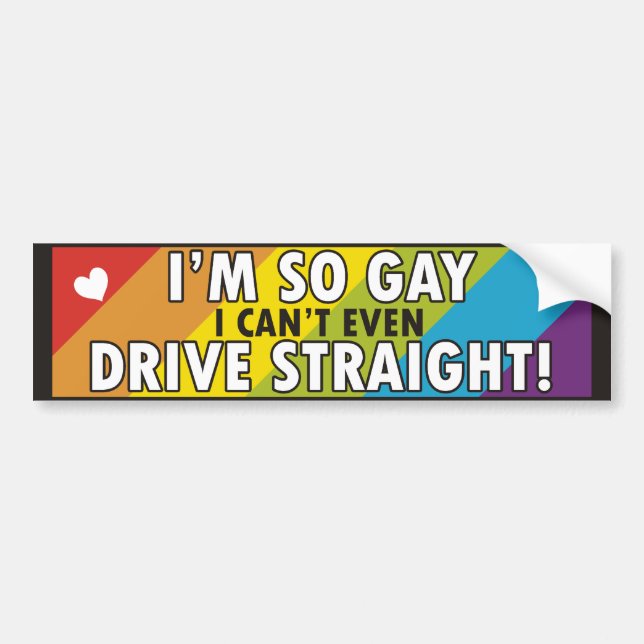 Rainbow Gay Bumper Sticker (Front)