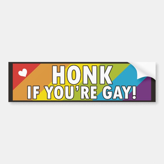 Rainbow Gay Bumper Sticker (Front)