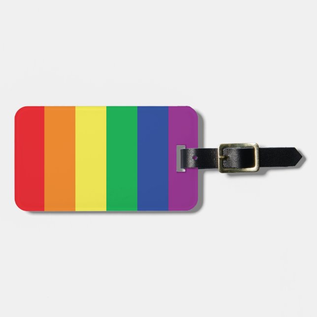 Rainbow Gay Freedom Pride Flag Symbol Luggage Tag (Front Horizontal)