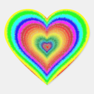 Rainbow Gay Lesbian LGBT  Heart Sticker