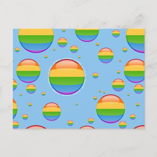 Rainbow Gay Lesbian Pride Bubble Flag Postcard (Front)