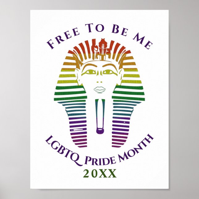 Rainbow Gay LGBTQ  Pride Month Free To Be Me Poster (Front)