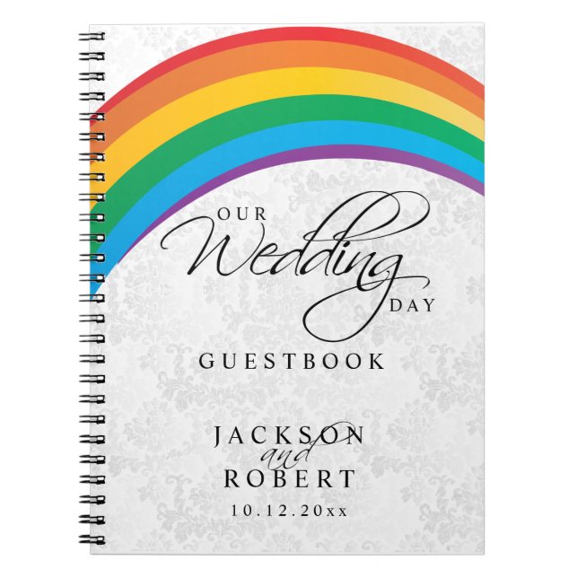 Rainbow Gay - Our Wedding Day - Guestbook Notebook (Front)