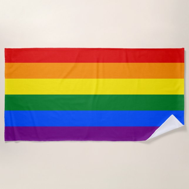 Rainbow (Gay Pride) Beach Towel (Front)
