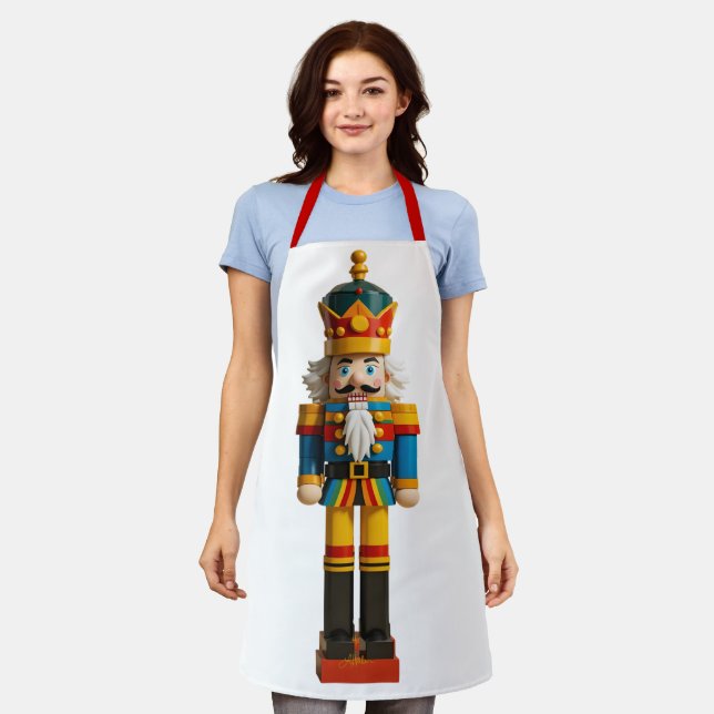 Rainbow Gay Pride Christmas Nutcracker Toy Apron (Worn)