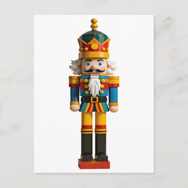 Rainbow Gay Pride Christmas Nutcracker Toy Postcard (Front)