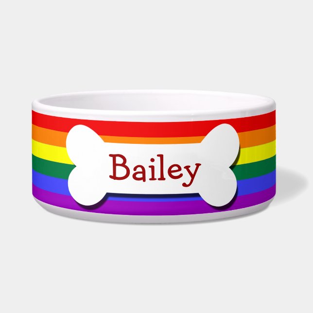 Rainbow Gay Pride Dog Bone (Front)