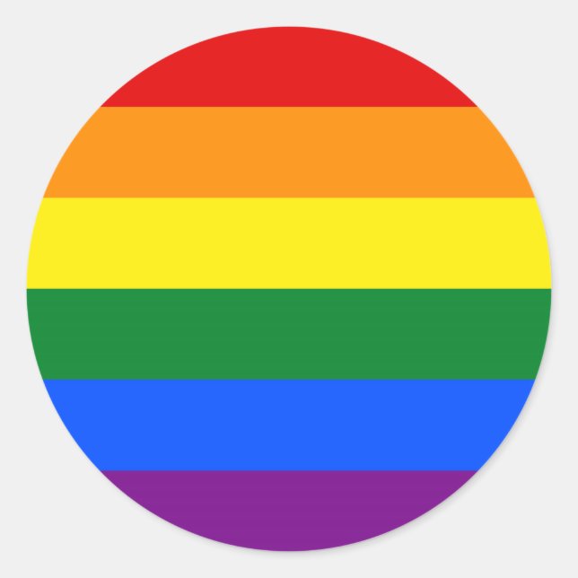 Rainbow Gay Pride Flag Classic Round Sticker (Front)