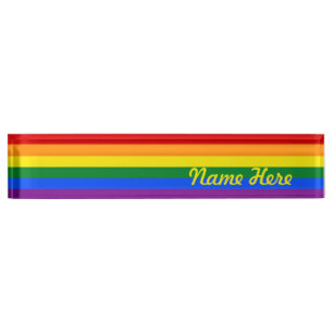 Rainbow Gay Pride Flag Nameplate