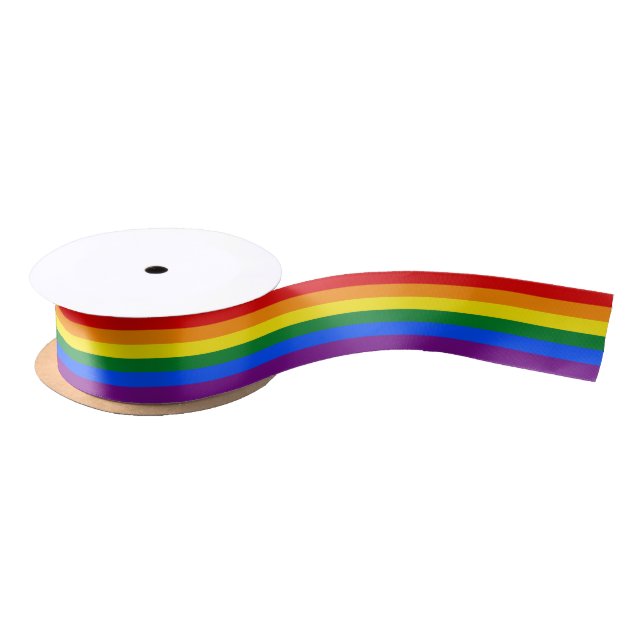 RAINBOW GAY PRIDE FLAG | RIBBON SATIN RIBBON (Spool)