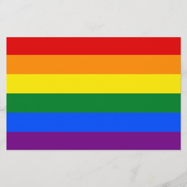 Rainbow Gay Pride Flag Stationery (Front)