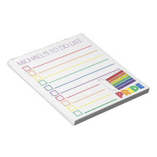 Rainbow Gay Pride LGBT Cake Slice Love To Do List Notepad