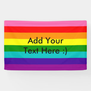 Rainbow Gay Pride LGBT Original 8 Stripes Flag Banner