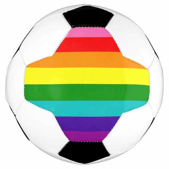 Rainbow Gay Pride LGBT Original 8 Stripes Flag Football (Front)