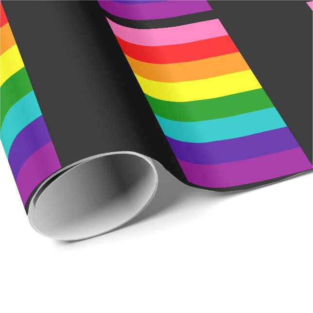 Rainbow Gay Pride LGBT Original 8 Stripes Flag Wrapping Paper (Roll Corner)