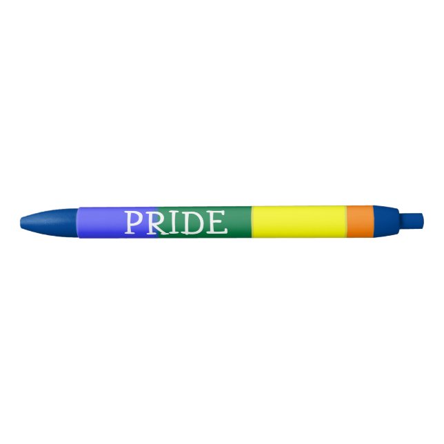 Rainbow Gay Pride Lgbt Personalised Black Ink Pen (Front)