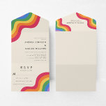 Rainbow Gay Pride LGBTQ Flag Colourful Wedding All In One Invitation<br><div class="desc">Surprise your friends and family with these modern,  colourful,  trendy all in one wedding invitations,  featuring your custom details. Easily add your own details by clicking on the "personalise" option.</div>
