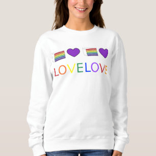 Rainbow Gay Pride Love Unity Cake Heart Sweatshirt