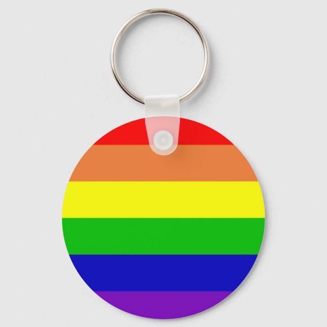 Rainbow Gay Rights Flag Key Ring (Front)