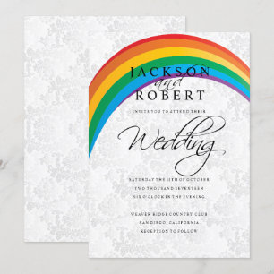 Rainbow Gay Wedding Invitation