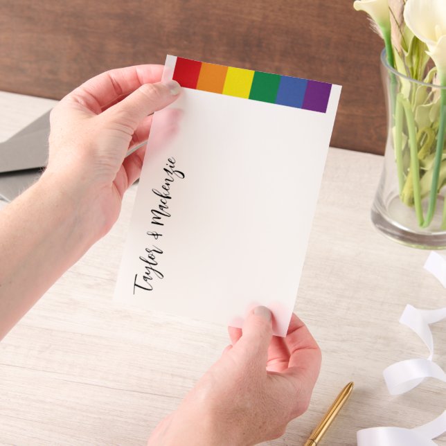 Rainbow Gay Wedding Text Template (Handheld)