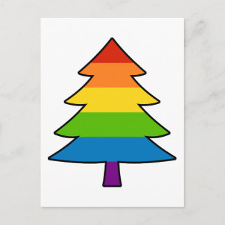 Rainbow Gay Xmas Tree Holiday Postcard