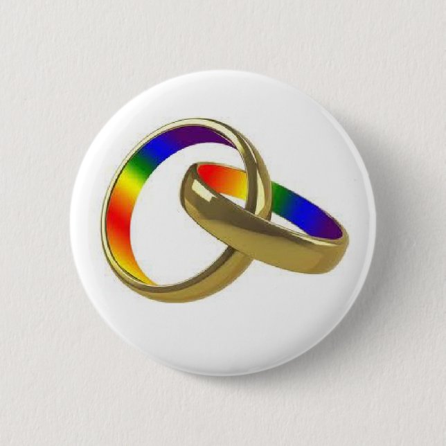 rainbow gaylesbian marriage equality button (Front)