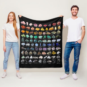 Rainbow Gems Crystal Collection Chart Fall Medium  Fleece Blanket