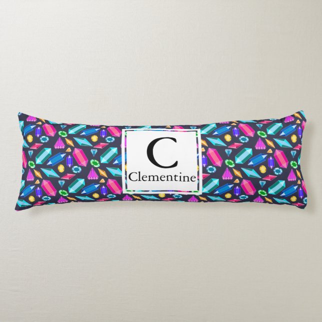 Rainbow Gems Jewels Personalised Body Cushion (Front)