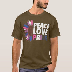 Rainbow Gender Fluid Flag Pride Lgbtq Sunflower  T-Shirt