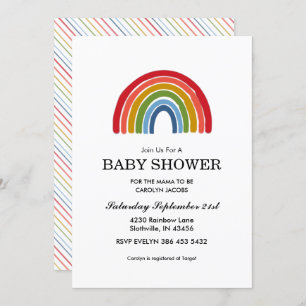 Rainbow Gender Neutral Baby Shower Invitation