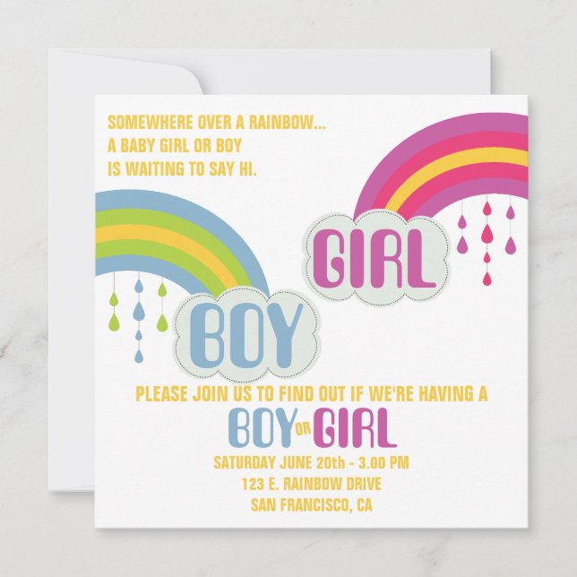 RAINBOW GENDER REVEAL Invitation (Front)