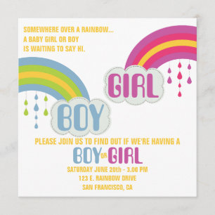 RAINBOW GENDER REVEAL Invitation