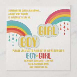 RAINBOW GENDER REVEAL Invitation