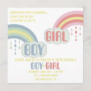 RAINBOW GENDER REVEAL Invitation