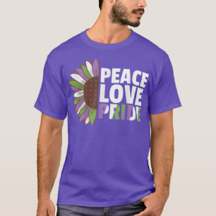 Rainbow Genderqueer Flag Pride Lgbtq Sunflower T-Shirt