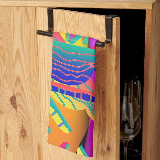Rainbow Geo Bold   Tea Towel (Thirds Fold)
