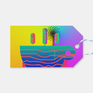  Rainbow Geo Coffee Cup  Gift Tags