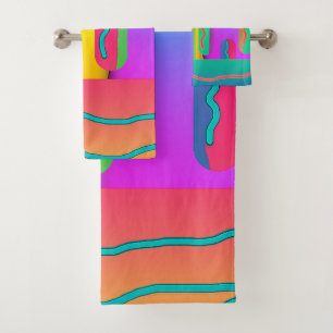 Rainbow Geo Mix Bath Towel Set