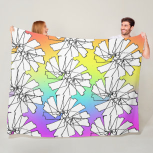 Rainbow Geo Pinwheels Fleece Blanket