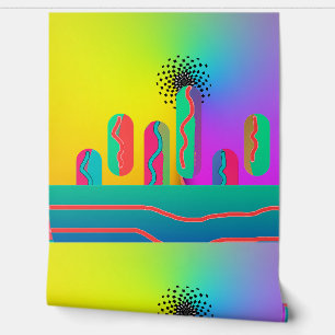 Rainbow Geo Spectacular Print Wallpaper