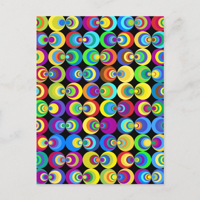 Rainbow Geometric Circles   Postcard (Front)