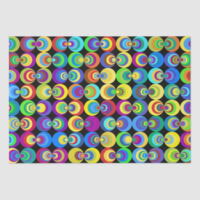 Rainbow Geometric Circles   Tissue Paper (Front)