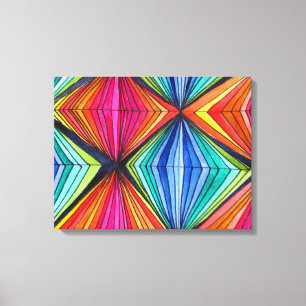 Rainbow Geometric Graphic Art canvas