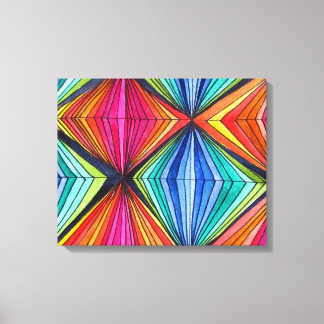Rainbow Geometric Graphic Art canvas Print (Front)
