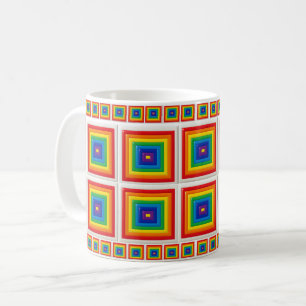 Rainbow Geometric Grid Coffee Mug