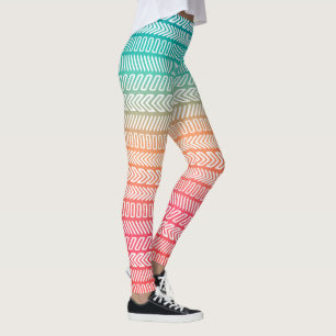 Rainbow Geometric Pattern Leggings