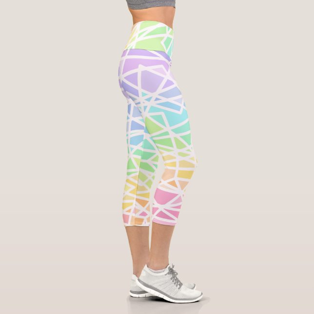 Rainbow Geometrics Capri Leggings (Right)