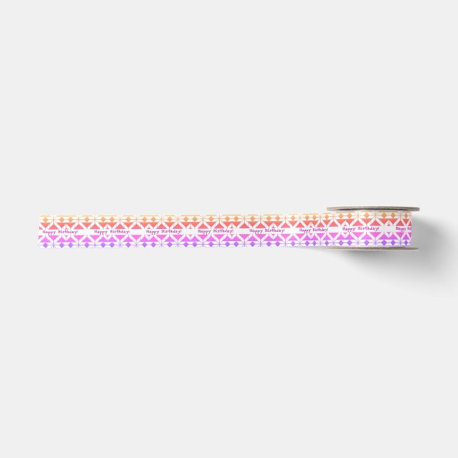 Rainbow Geometrics Satin Ribbon (Front)